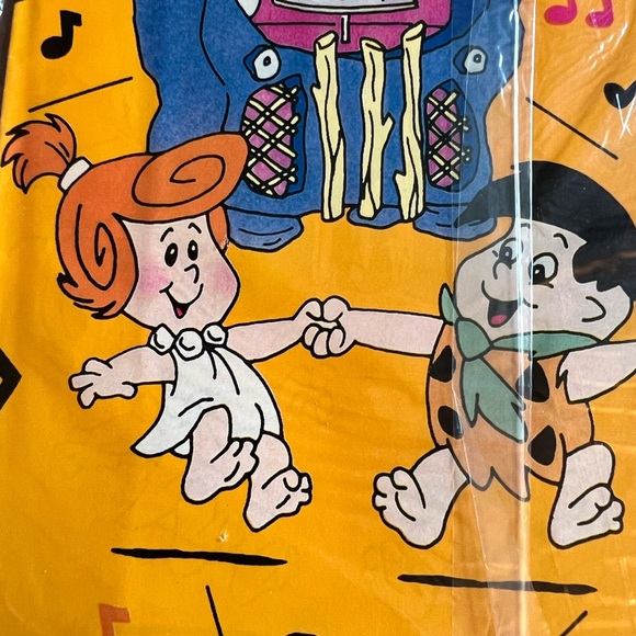 The Flintstones Baby Gift Wrap Vintage Wrapping Paper Jukebox 1988 Hanna Barbera - Picture 3 of 7